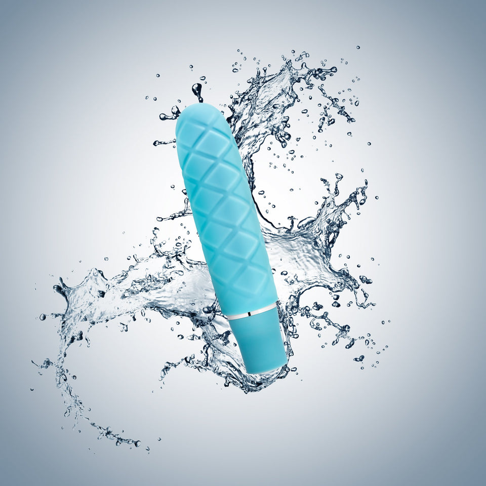 Blush Luxe Cozi 10 Vibrating Functions Satin Smooth Silicone AAA Battery Mini Pocket Vibrator - IPX7 Submersible Waterproof - Co