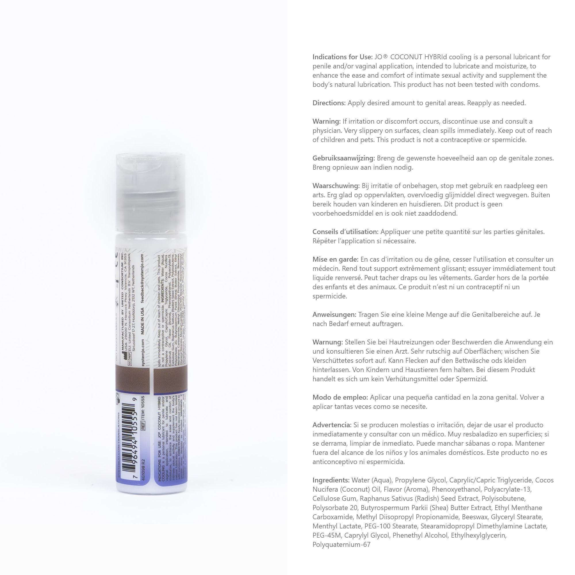 Jo Silicone Free Hybrid - Cooling - Lubricant (Hybrid) 1 Floz / 30 Ml