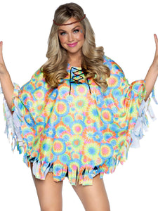 2 Pc Hippie Poncho, Includes F - O/S / Multicolor