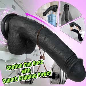 Sex Toys Realistic Huge Dildo - 10.8 Inch Thick Black Dildos with Strong Suction Cup, Coocfan Lifelike Silicone Big Giant Plug f