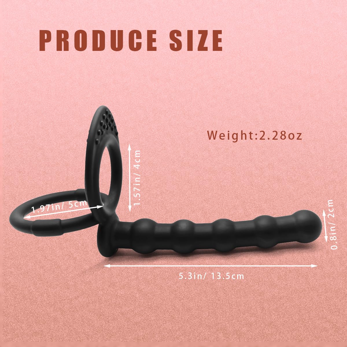 Silicone Anal Plug With Penis Ring,Anal Beads With Cock Ring,Anal Sex Toys,Anal Toys For Men,Women And Beginners,Sex Toy For Vag