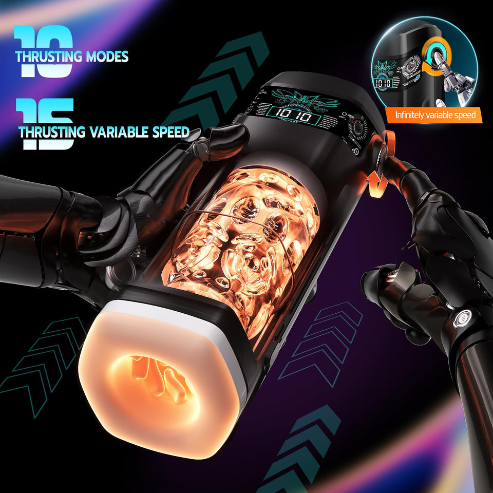 Automatic Male Masturbator, Sex Toys for Men, Adult Toys Penis Pump with 10 Thrusting & 10 Vibration & 15 Thrusting Speeds, Blow