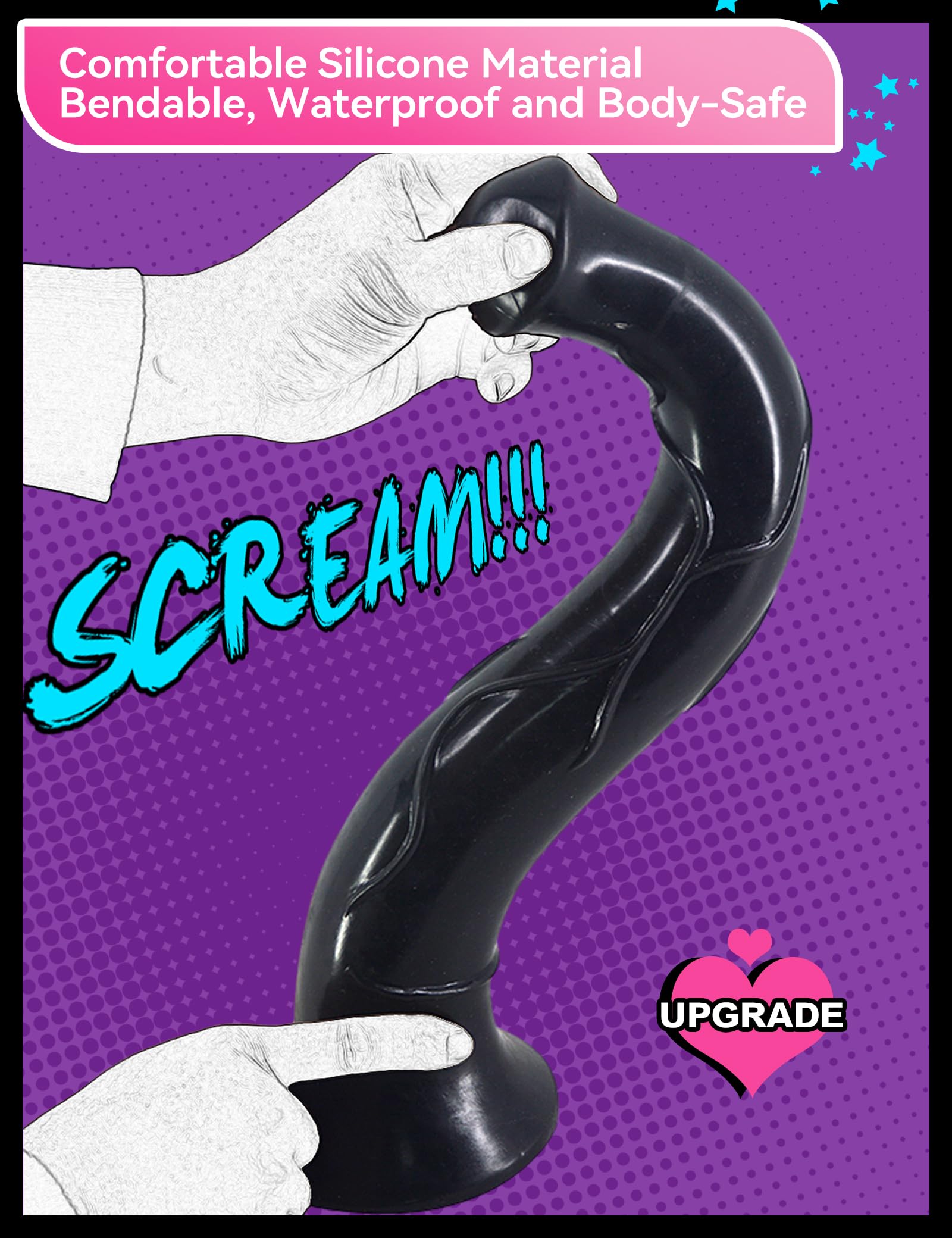 Faak Realistic Horse Dildo 17Inch Huge Thick Animal Dildo Anal Plug For Man Adult Toys For Women And Men Couples (Black)