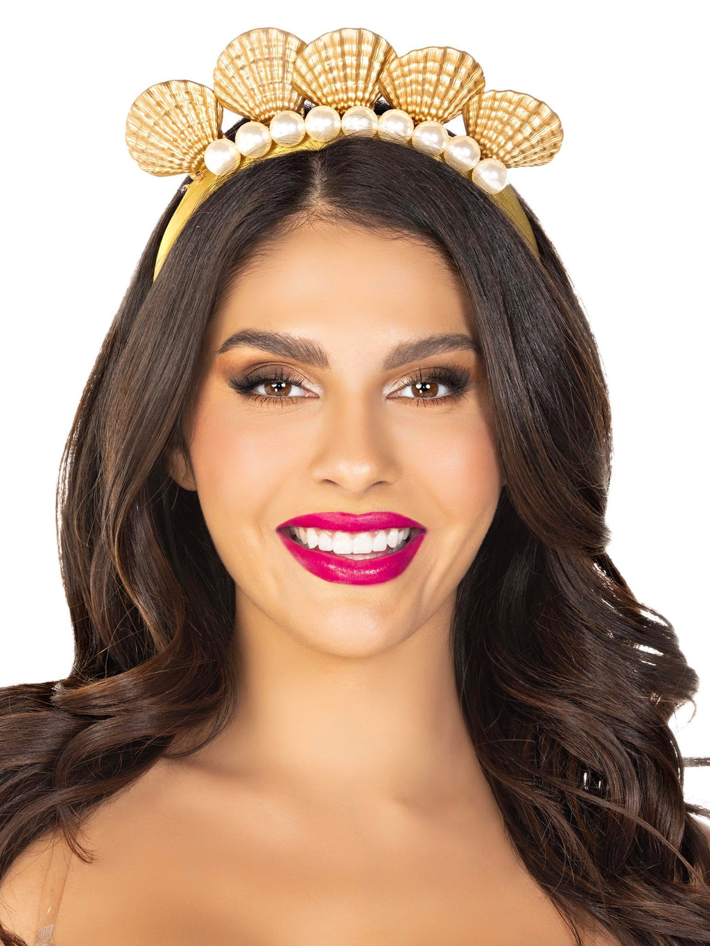 Leg Avenue Pearl Shell Mermaid Headband Gold Color
