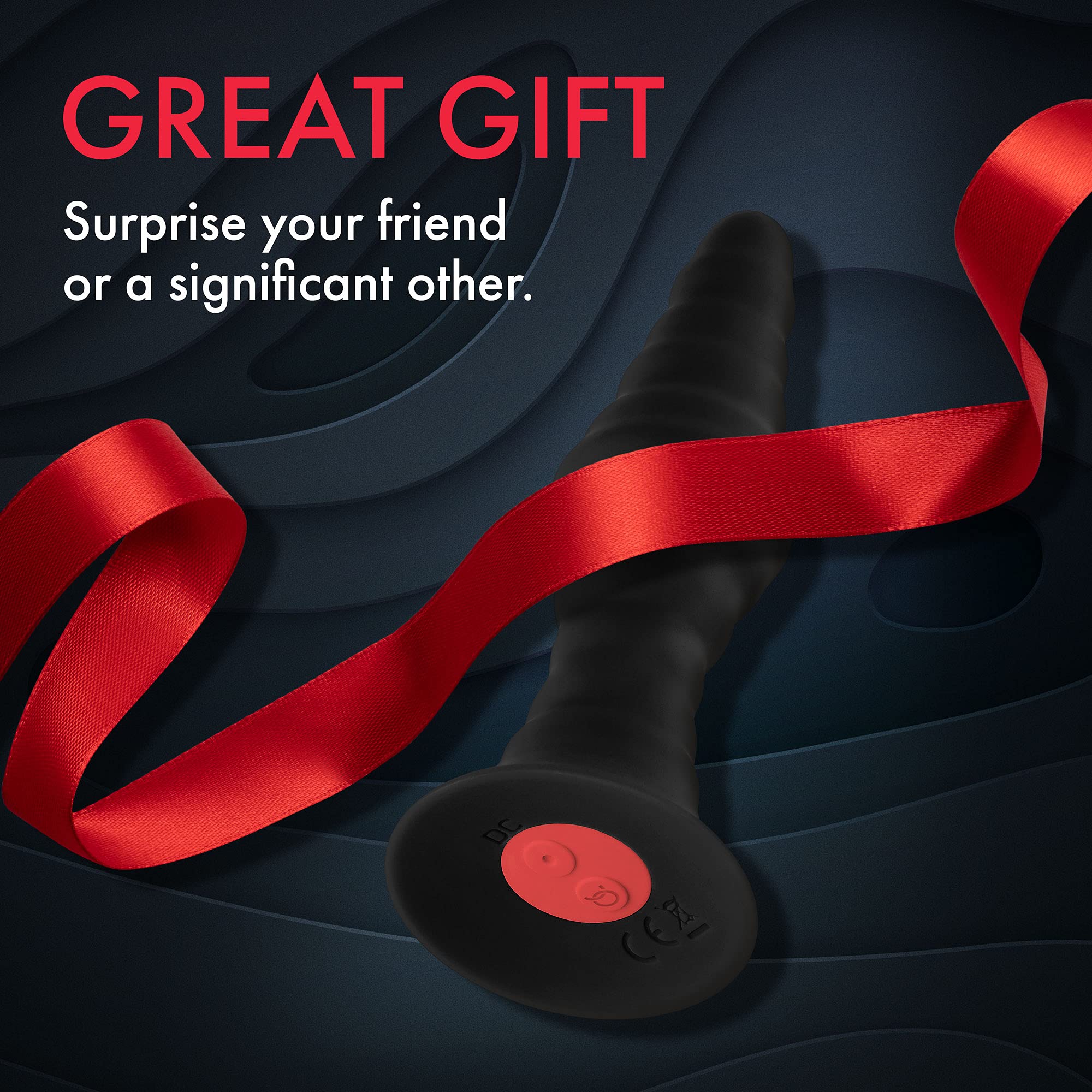 Forto Vibe Ribbed Plug W/Remote Sm Blk