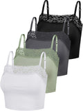 Bencailor 4 Pcs Womens Lace Cami Bralettes Spaghetti Strap Crop Tops Bandeau