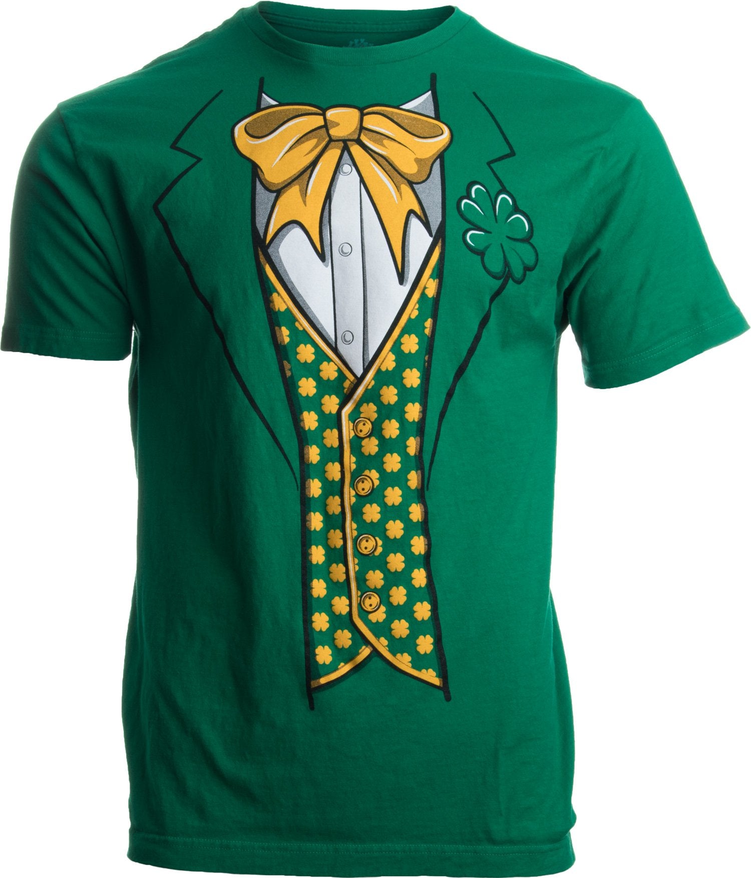 Ann Arbor T-shirt Co. Leprechaun Tuxedo | Funny St. Patricks Day Irish Paddy Costume for Adult Men T-Shirt - Green, 2XL