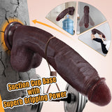 Sex Toys Big Realistic Dildo - Sex Toy 10.8'' Silicone Brown Curved Giant Dual-Layer Dildos for G Spot and Anal Stimulator Butt