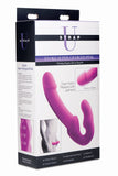 Strap U Evoke Rechargeable Vibrating Silicone Strapless Strap On, Pink