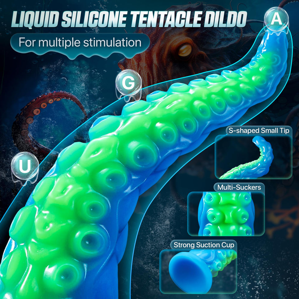 Luminous Tentacle Dildo Sex Toy - 12.9'' Anal Dildos Adult Toy, Strong Suction Cup Dildo Anal Sex Toys for C U G-Spot Stimulatio