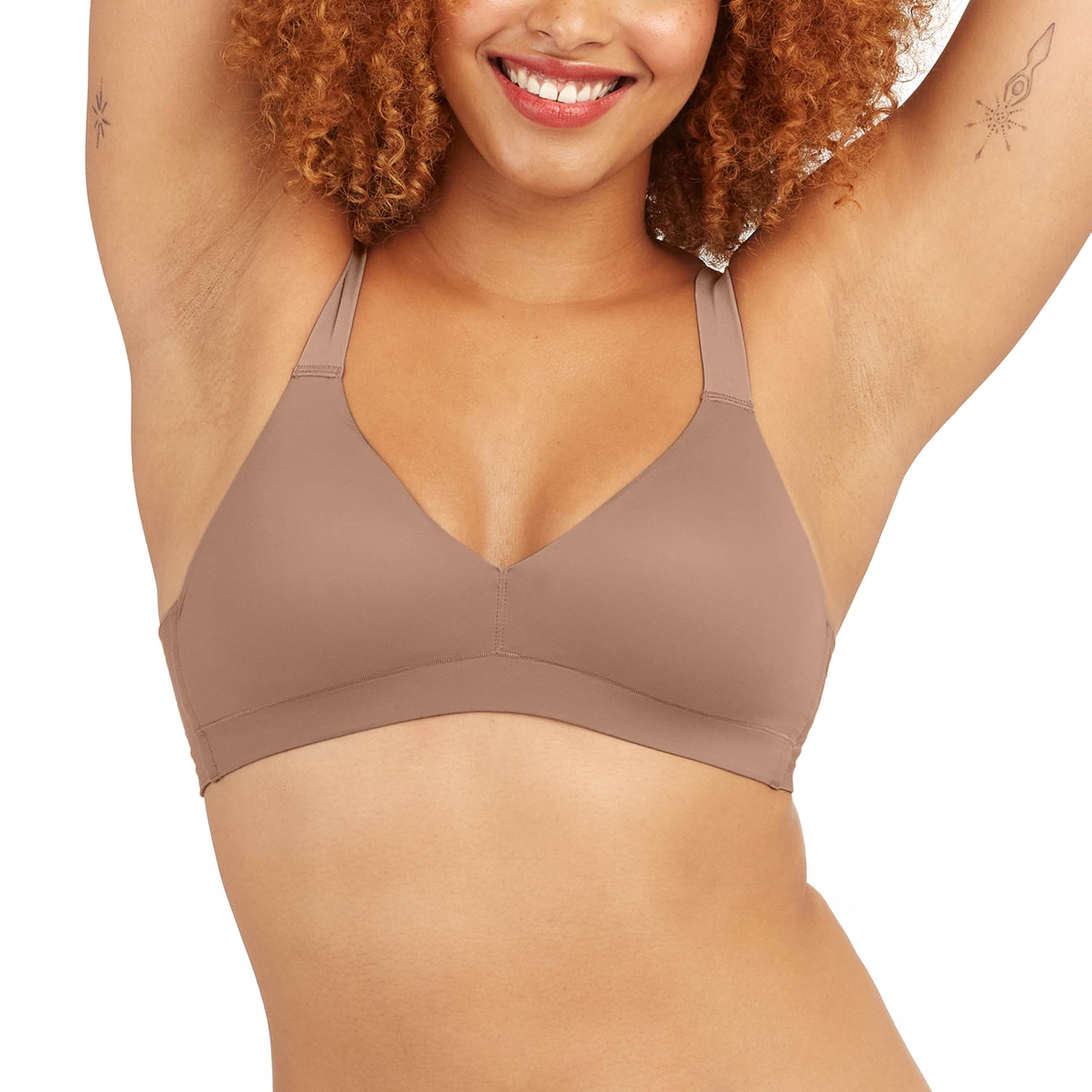 SPANX Smooth Bra-Llelujah! Lightly Lined Bralette - Wire-Free - Comfortable Support - Wireless Bra - Dig-Free Straps - Cafe Au L