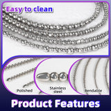 Kutocesy Double Head Stainless Steel Penis Plug Extra Long Pull Bead Urethral Dilator Double Urethra Toys Male Masturbation Sex