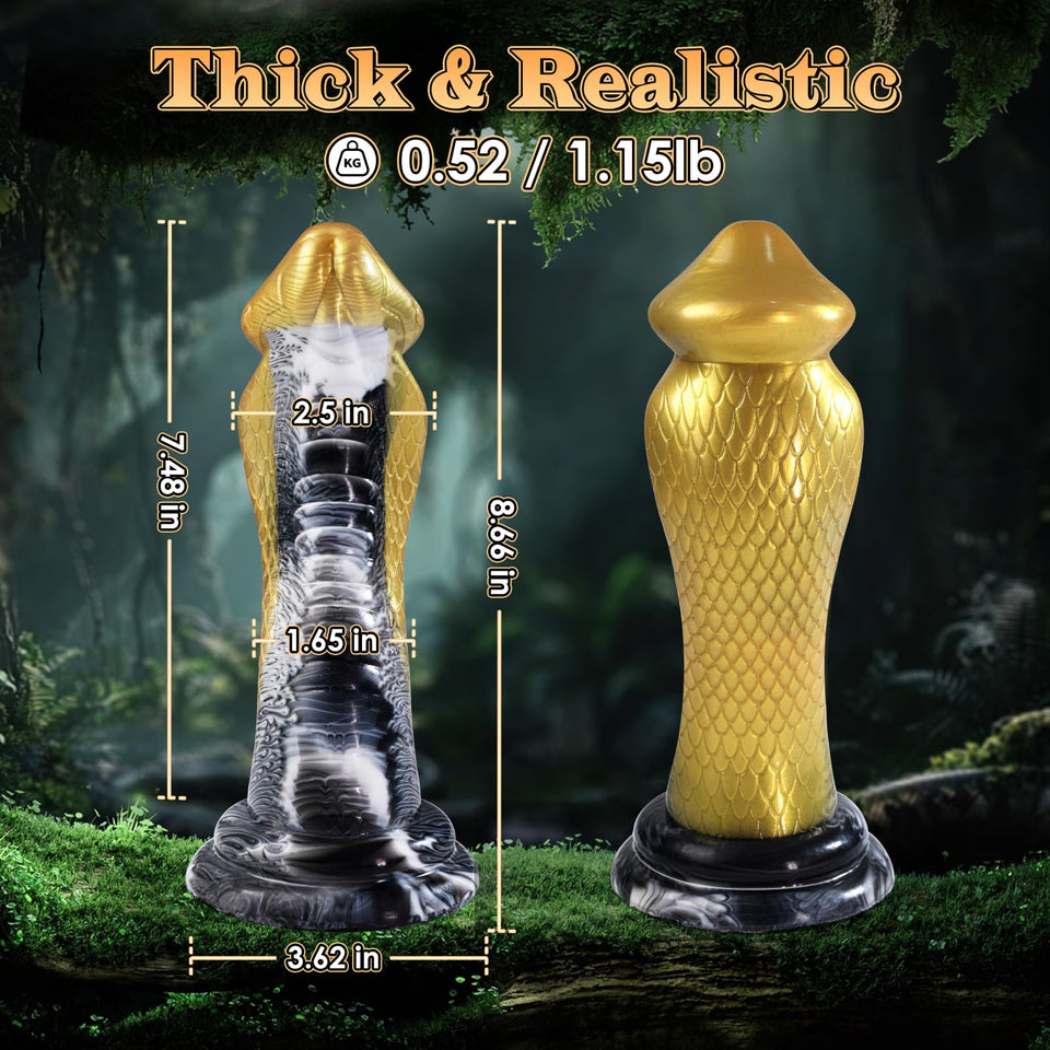 Cobra Monster Dildos Adult Toys- 8.66 ' ' Realistic Snake Thick Anal Dildos for U, G-spot Silicone Dildo, Strong Suction Cup COK