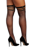 Dg Fishnet Bodystocking/Collar Blk Plus