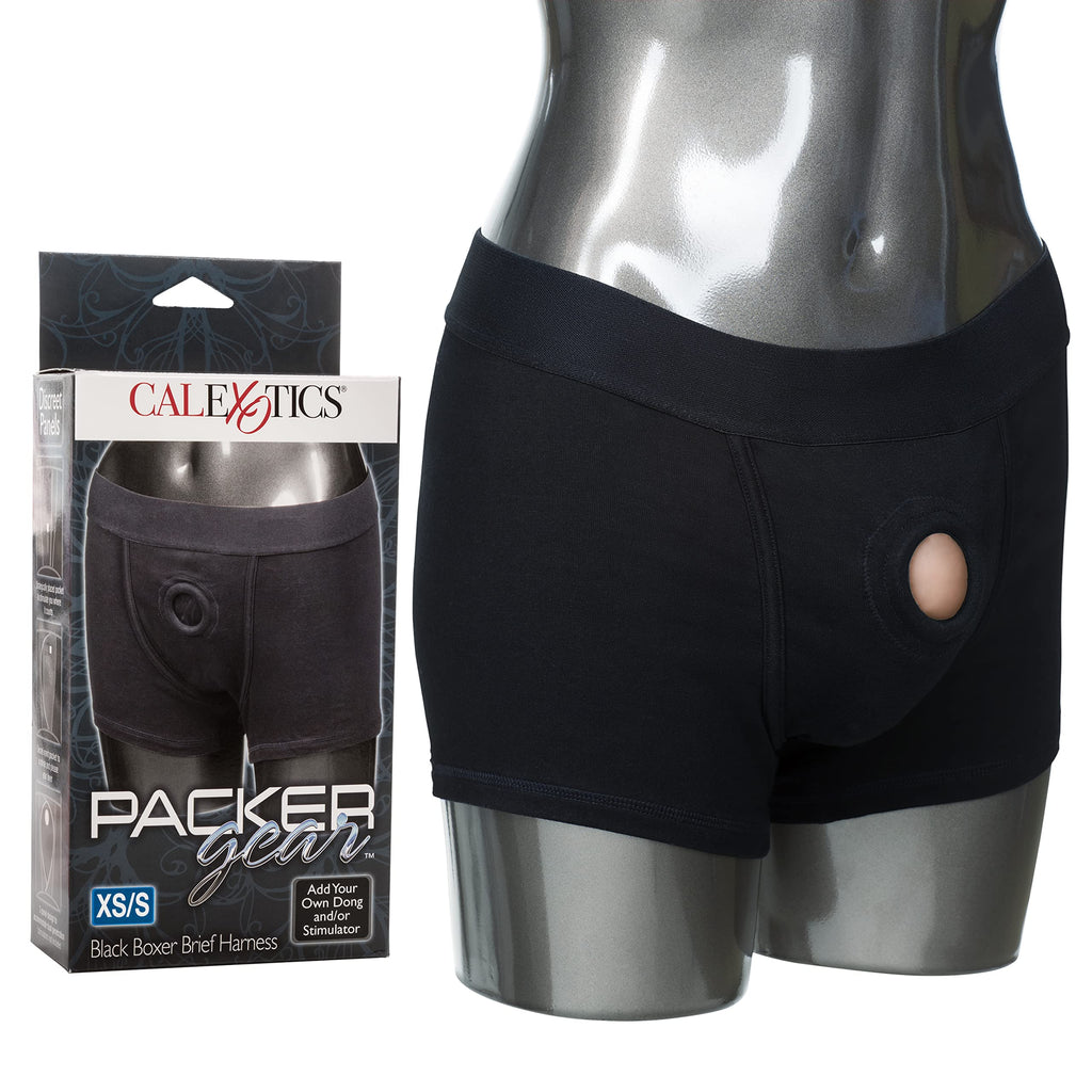 Calexotics Novelties Packer Gear Black Boxer Brief Harness X-Small/Small, Black