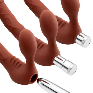 Cloud 9 Novelties Premium Vibrating Strapless Strap-On Realistic Dildo Kit Brown