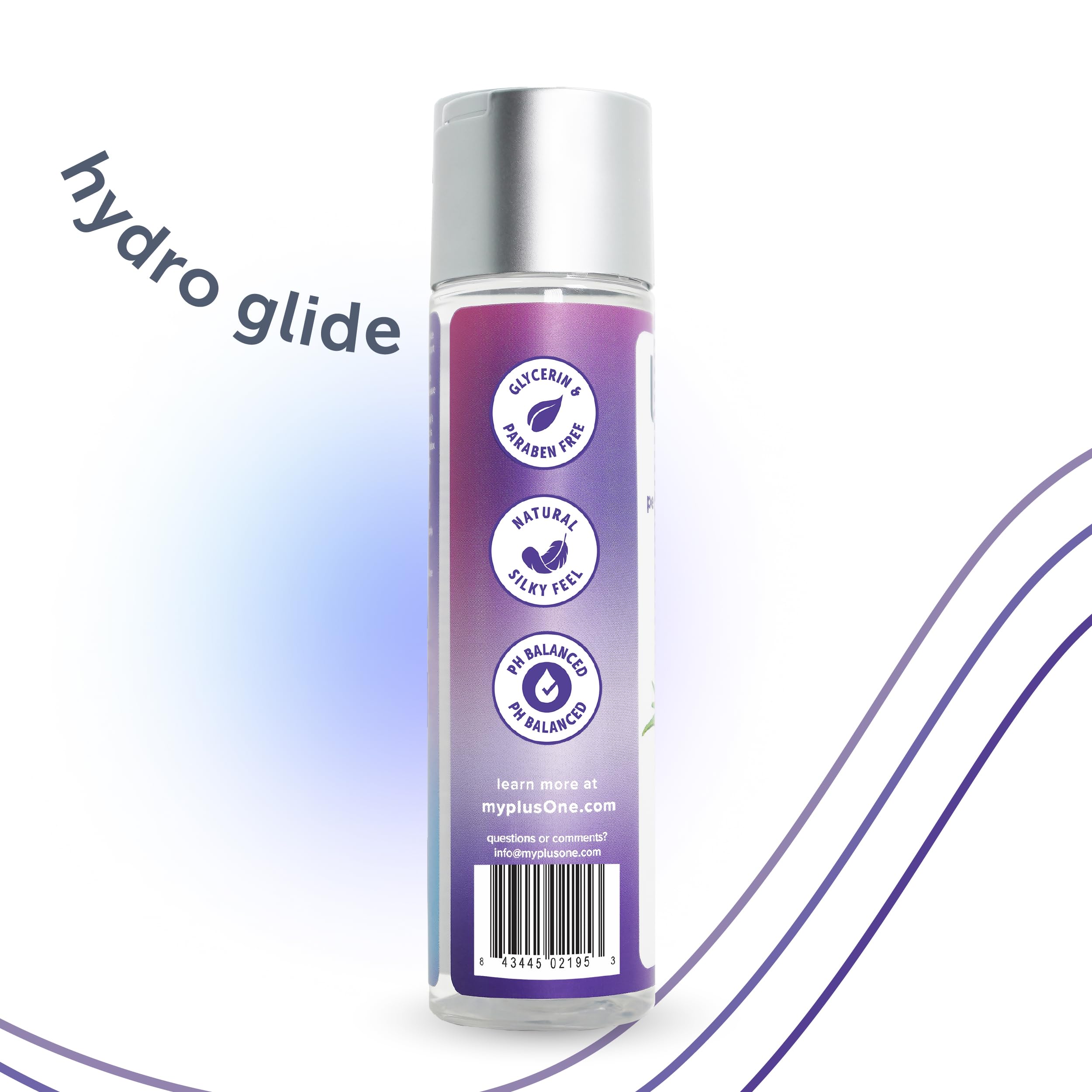 plusOne Hydrolube Personal Lubricant, Gentle, Non-Greasy, Water-Based Sex Toy Lube for Solo and Partner Play, Condom Friendly, 4