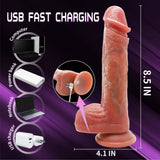 Thrusting Dildo Female Sex Toy,G-Spot Vibrator Anal Clitoral Stimulator with 10 Thrusting & 10 Vibration,Silicone Dildo with Rem