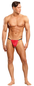 Posing Strap Satin Lycra Red O/S