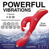 Rabbit Flick Flicking Silicone Rabbit Vibrator -  Red