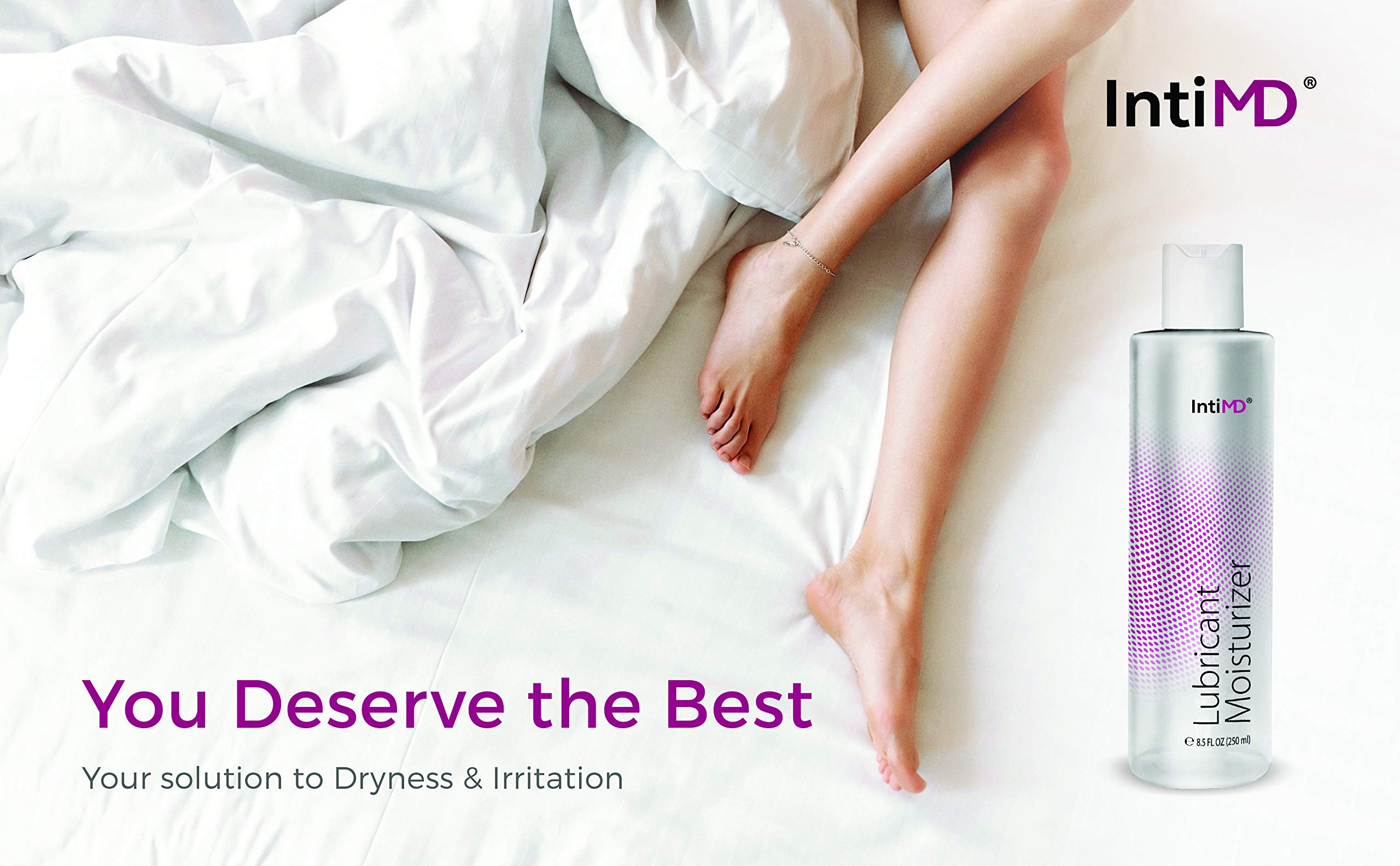 IntiMD Personal Lubricant Moisturizer Water Based Lube, FDA 510K Cleared, Long Lasting, Sensitive Skin Friendly - 8.5oz