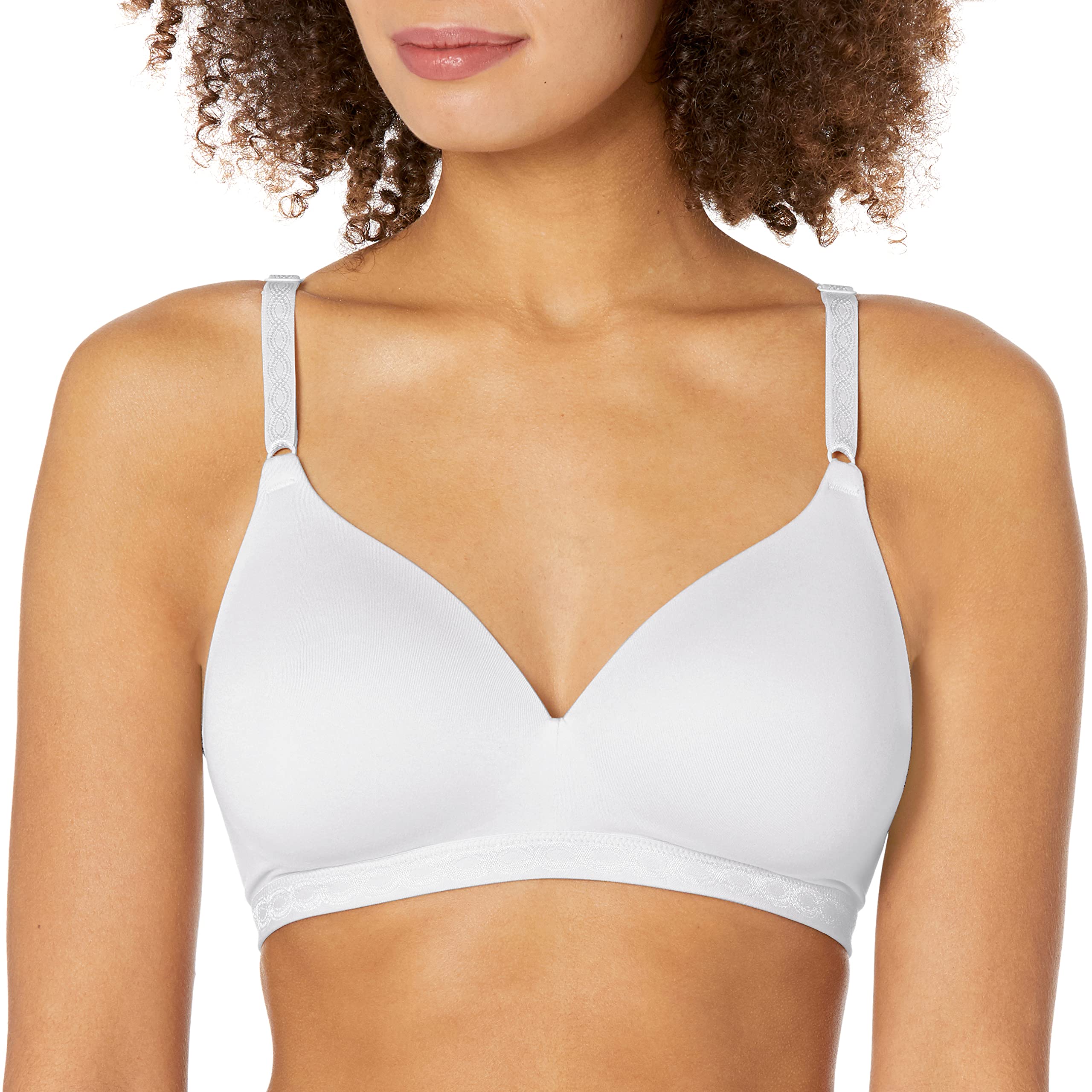 Warners Womens Plus-Size Simply Perfect Super Soft Wire-Free Bra Bra, White, 34C