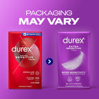 Durex Condoms, Extra Sensitive Natural Latex Condoms, 12 Count - Ultra Fine & Extra Lubricated