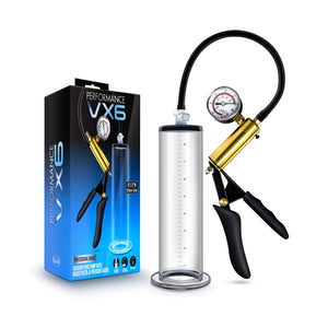 Blush Performance VX6 Male Enhancement Penis Pump System with Brass Pistol grip Pressure gauge Nterchange compatible 95 Inch Et