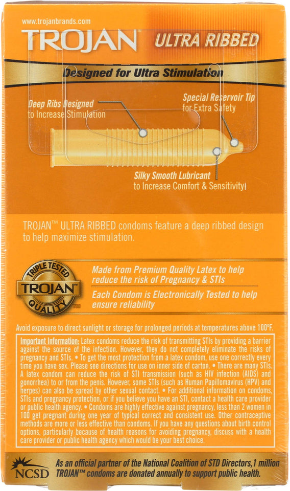 Trojan, Condom Ultra Ribbed, 12 Count