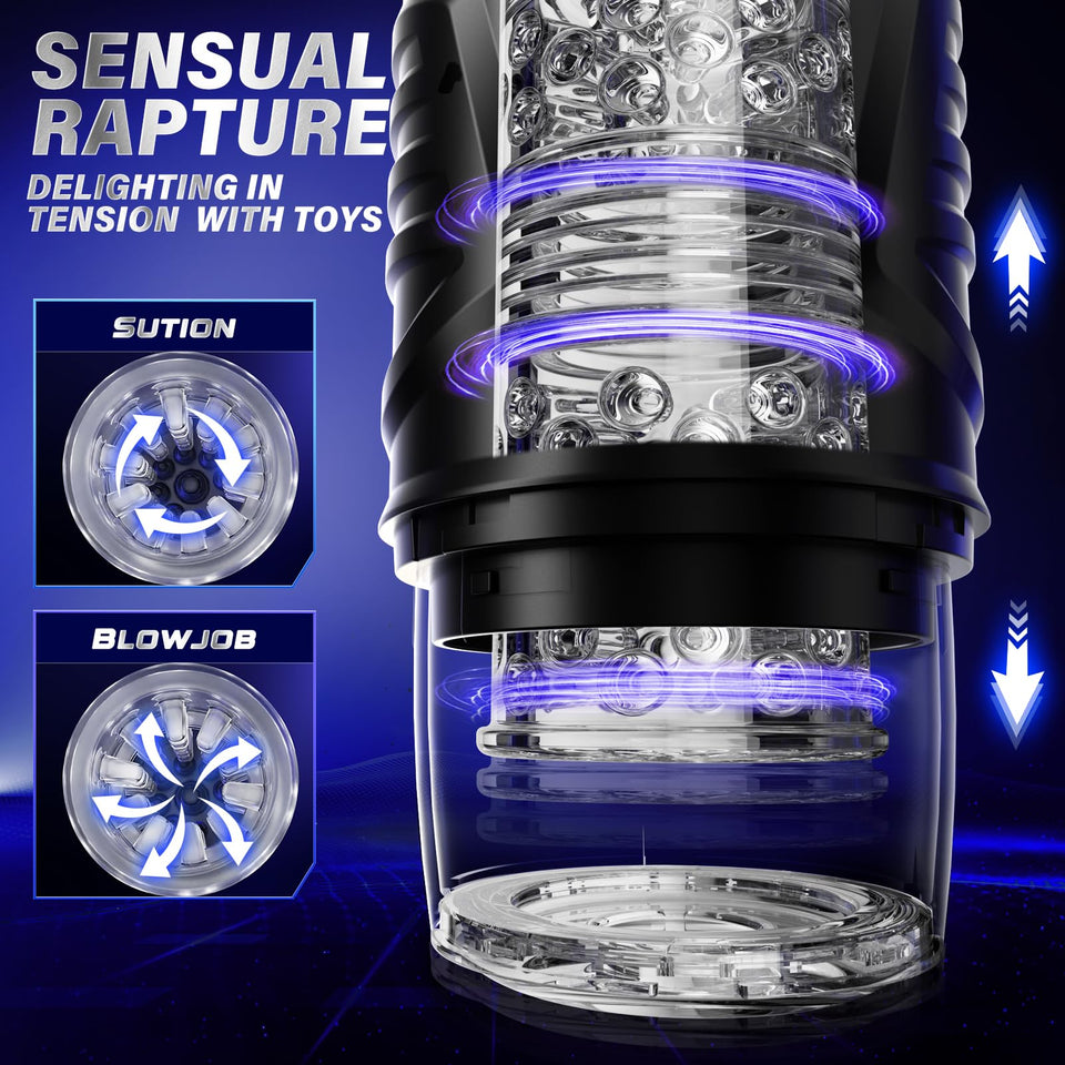 Automatic Male Masturbator Sex Toys for Men - Adult Toy Male Sex Toys with 7 Thrusting & 7 Rotating Modes,Hands Free Pocket Puss