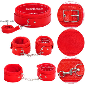 15Pcs Bondage Restraints Sex Toys Adult Games Kit SM Fetish Bed Restraints Set for Beginners Cuffs Blindfold Spanking Nipple Cla
