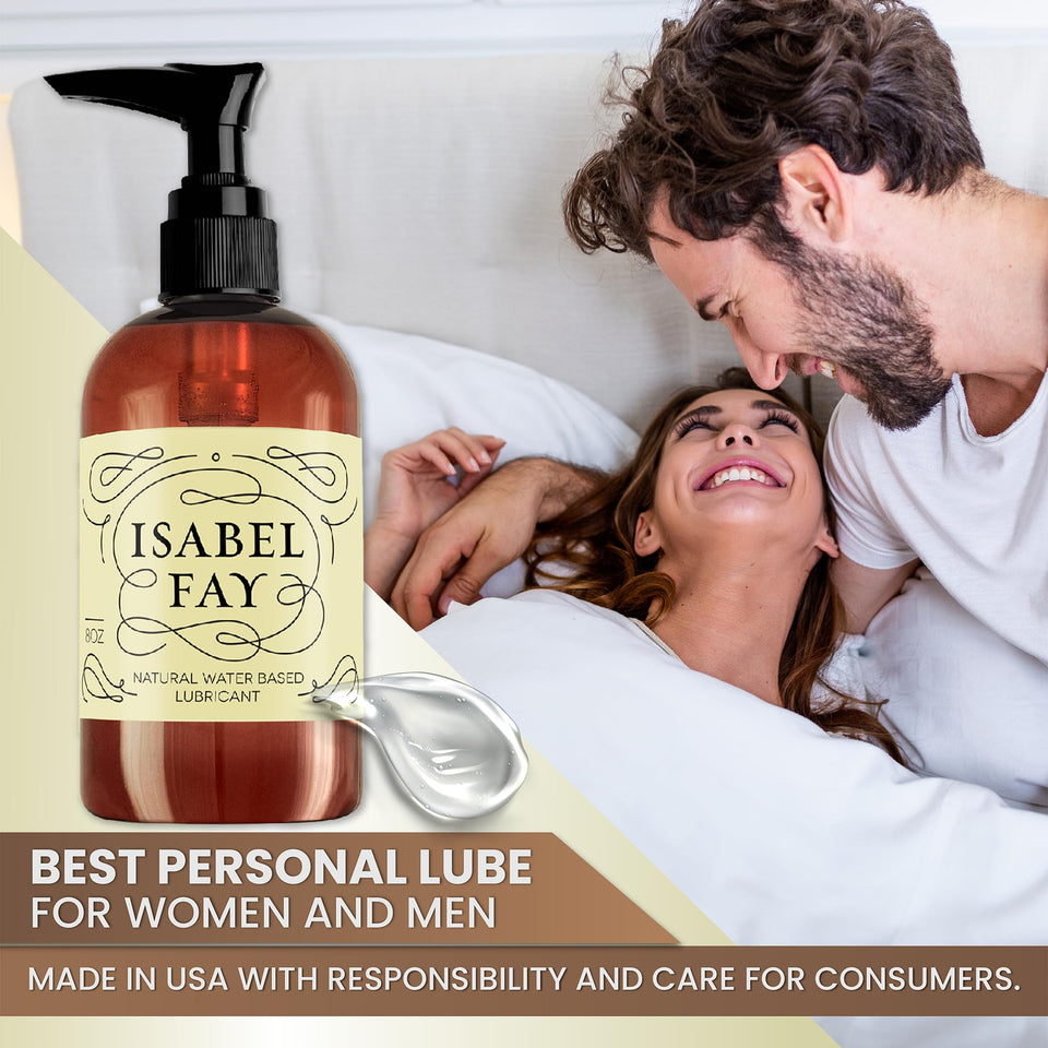 8 Oz, No Parabens No Glycerin, Natural Personal Lubricant For Sensitive Skin, Isabel Fay - Water Based - Best Personal Lube For Women And Men (8 Fl Oz)
