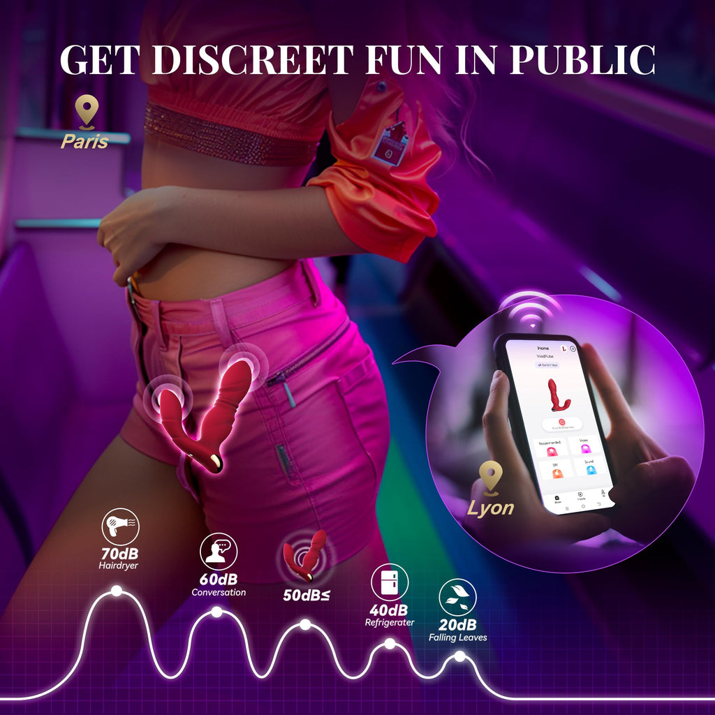 Thrusting Vibrater Womens Sex Toys - 4IN1 Wearable Vibrator with App&Remote Control Sexy Toys with 9 & 9 Clitoral & Thrusting St