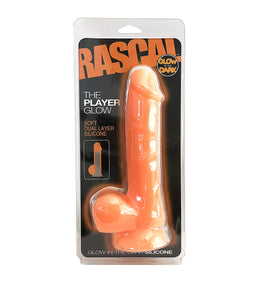 (D) RASCAL THE PLAYER GLOW DUA LAYER ORANGE DILDO