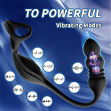 Thrusting Anal Vibrator Prostate Massager, Vibrating Cock Ring, Remote Control Anal Butt Plug, 9 Vibration Modes, Anal Bead,Male