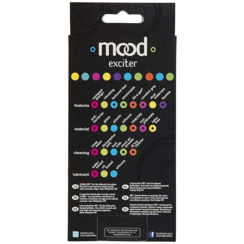 Doc Johnson Mood - Exciter - Ultraskyn - Dual Texture Stroker - Narrow Side Has Massage Beads, Wide Side Has Thick Ribbing - Dis