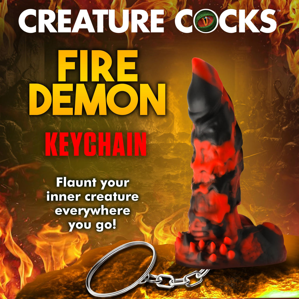 Fire Demon Keychain - Red/Black