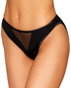 Heart Back Panty W/ Fringe Black Small
