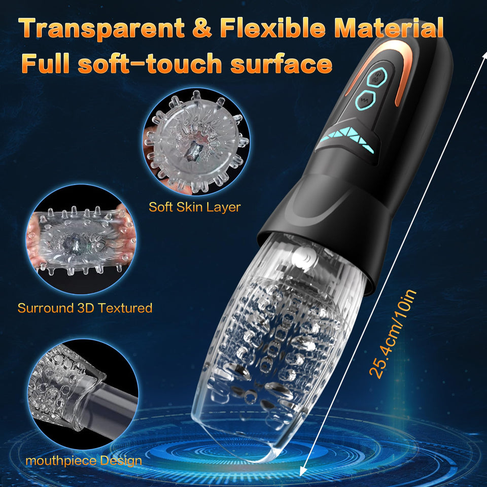 Automatic Male Masturbator Sex Toy with 10 Vibration, 8 Thrusting & Rotating Patterns, Male Sex Toys for Men, Penis Pump Male St