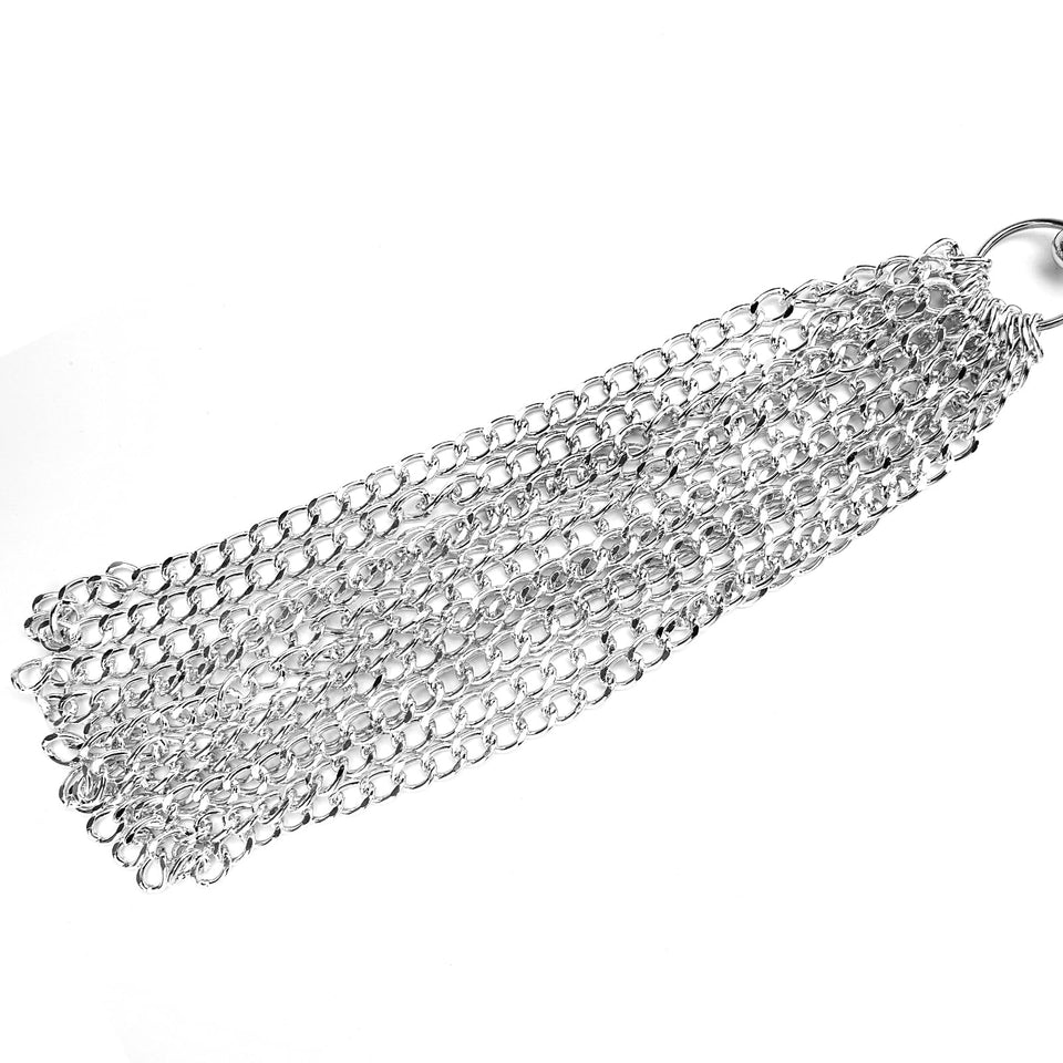 Sm Toy Metal Iron Chain Sex Whip Couple Flirting Whip Adult Toys with Anal Plugs BDSM Training Toy (Silvery)