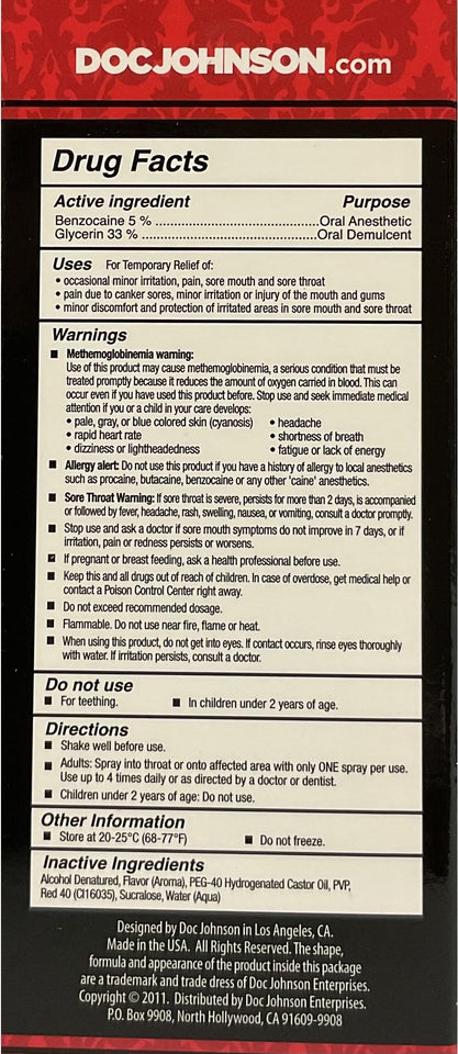 Doc Johnson Good Head Deep Throat Spray Wild Cherry