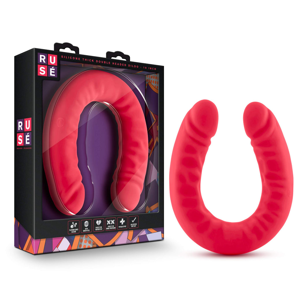 (Wd) Ruse 18 Silicone Double Headed Dildo Cerise ''