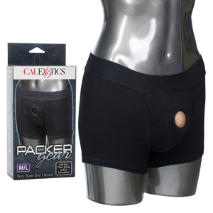 Calexotics Packer Gear Black Boxer Brief Harness - Adult Strap On Sex Toys For Couples,Multi,Medium/Large (Pack Of 1),Se-1576-10