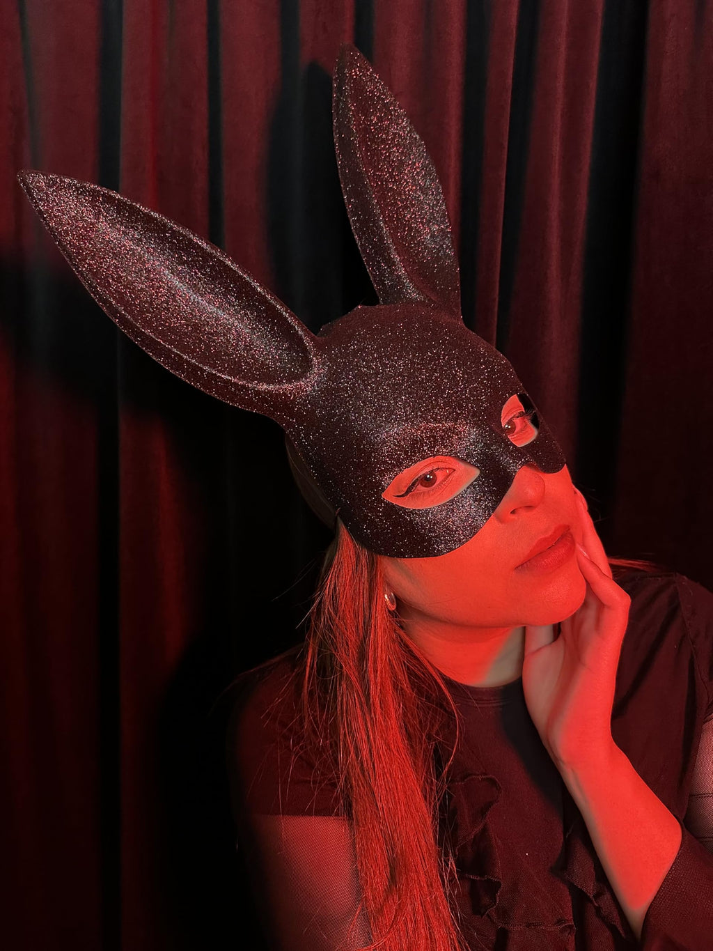 Glitter Masquerade Rabbit Mask