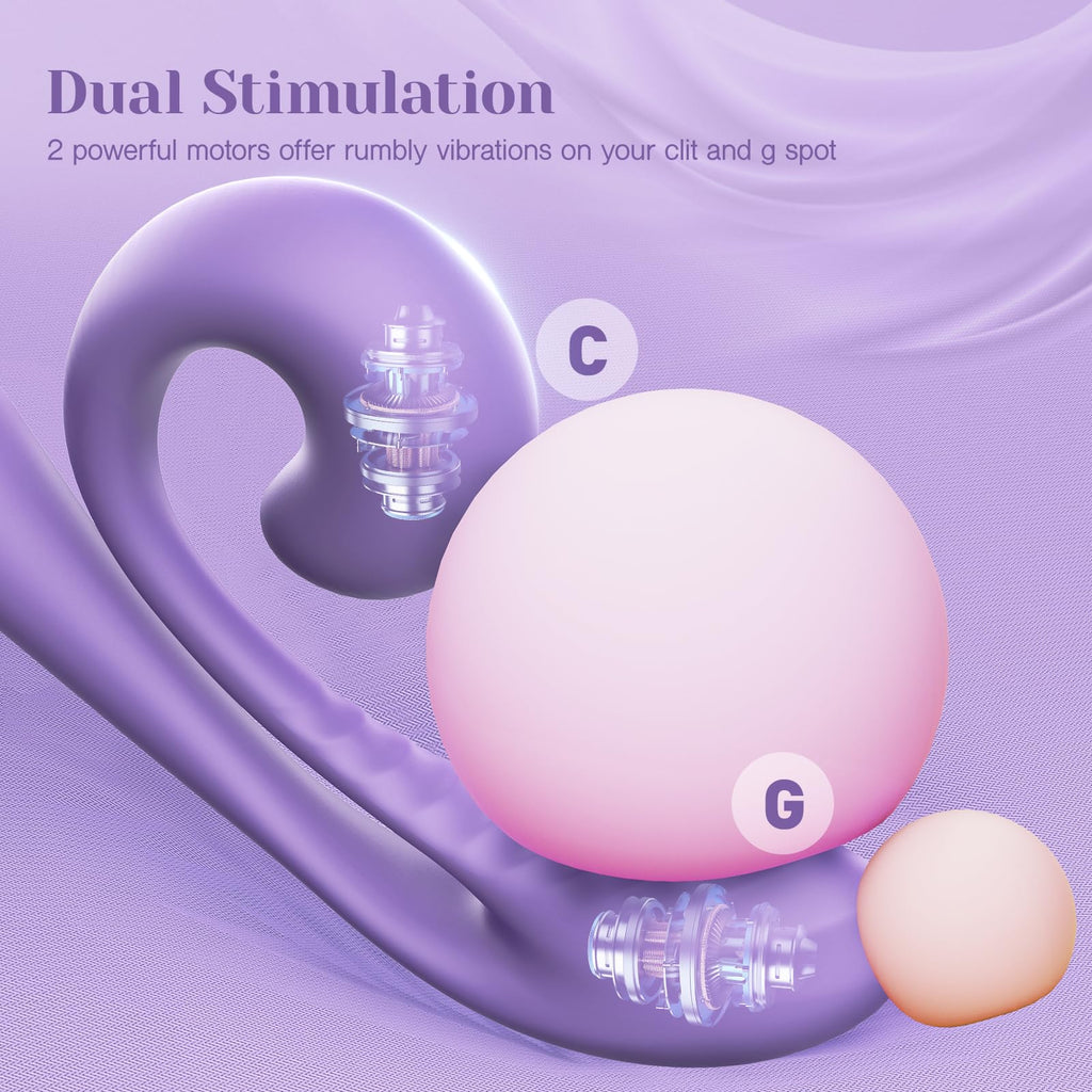 Tracy 's Dog Clitoral Kissing G Spot Rabbit Vibrator, Adult Toys for Double Stimulation with 10 Vibrations, Flexible Sex Toy wit