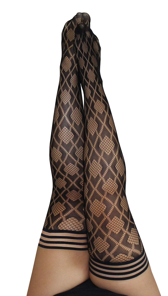 Kixies Elle Black Fishnet Diamond Size D