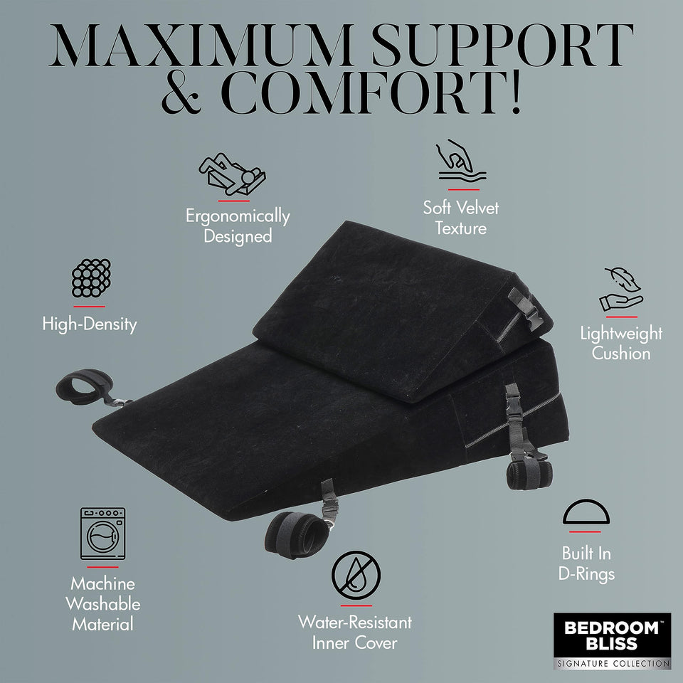 Bondage Cushion Set Bondage Foam Wedge Pillow Set  - Black