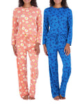 Real Essentials Women   s Plus Size Just My Long Sleeve Pajama Sets Ladies Soft Winter Fall Sleepwear Pajamas Loungewear Long Sl