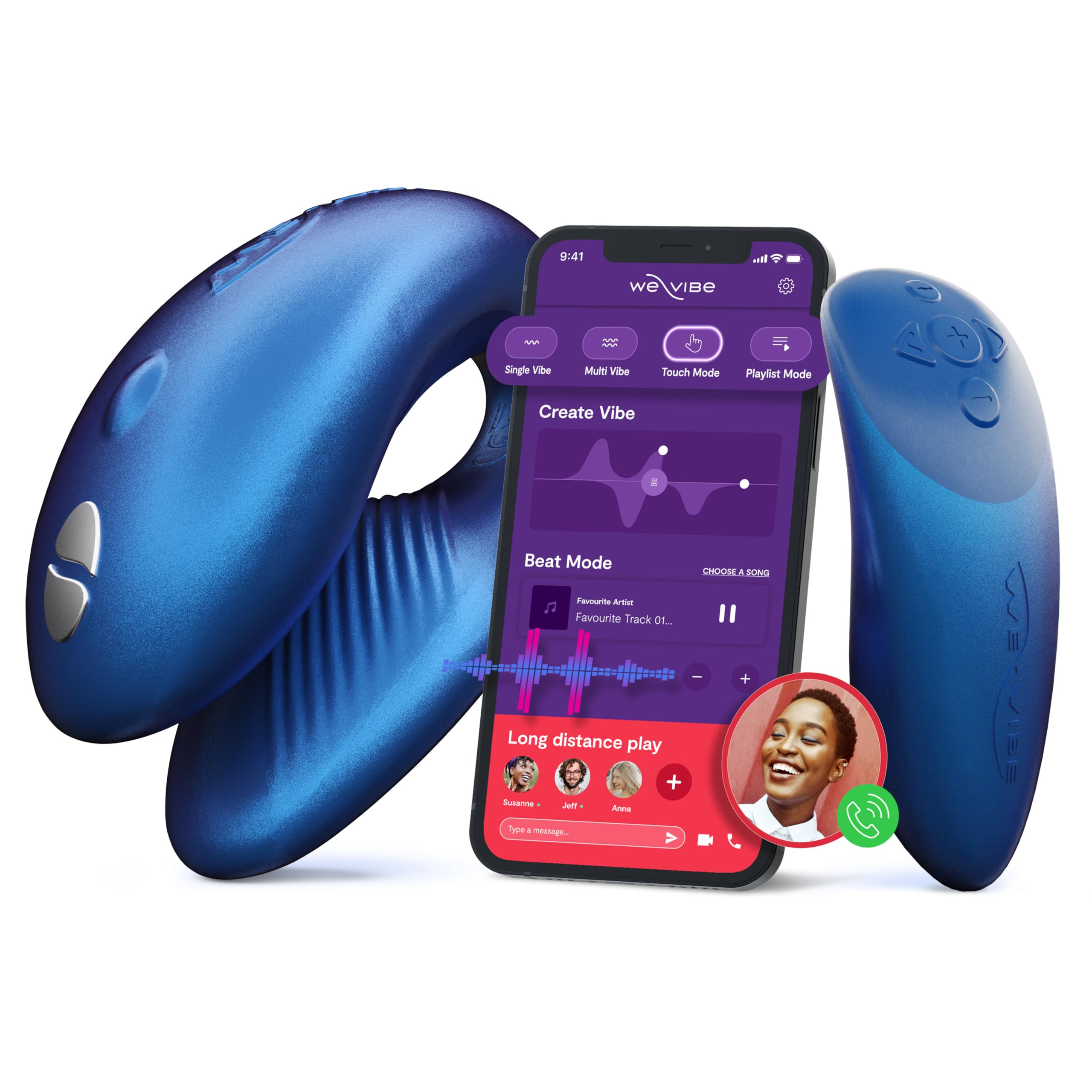 We-Vibe Chorus Vibrating Sex Toys for Couples | Remote Control Vibrator | Wearable App Controlled Adult Toys for Women | G Spot,