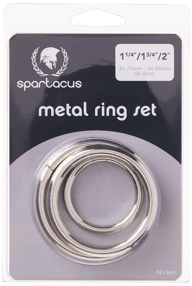Spartacus Metal Cock Ring, Chrome, 3-Pack